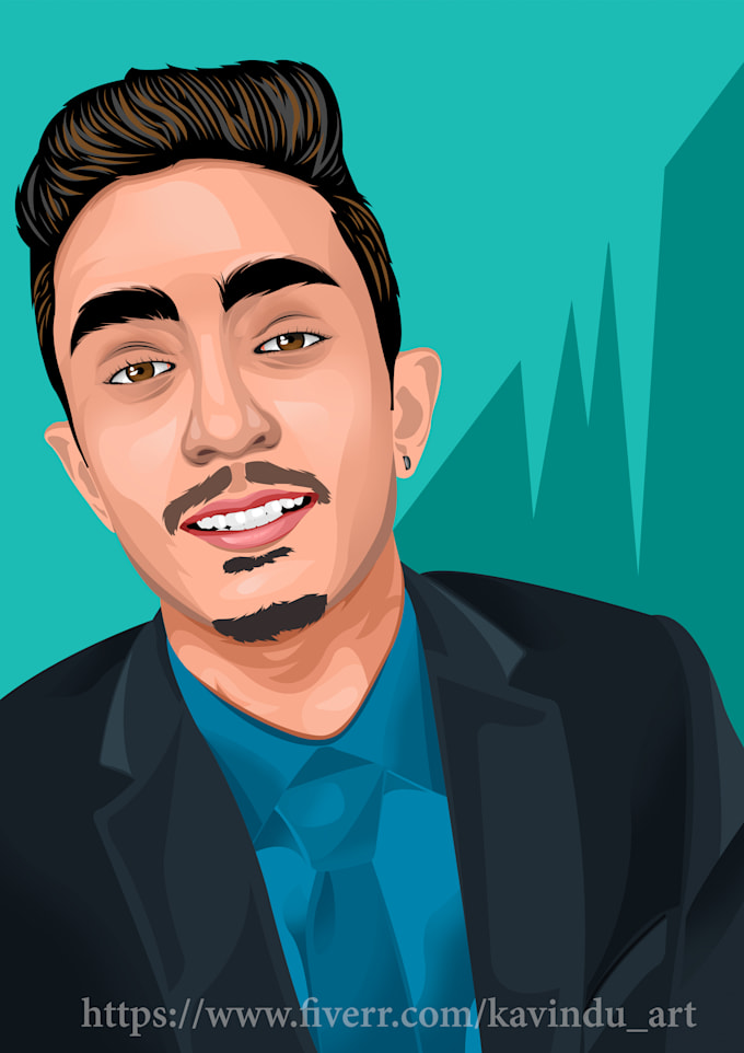 Custom your photo into realistic vector portrait art by Kavindu_art
