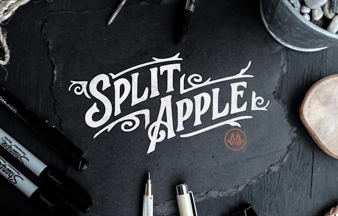 do custom hand lettering and typography logo
