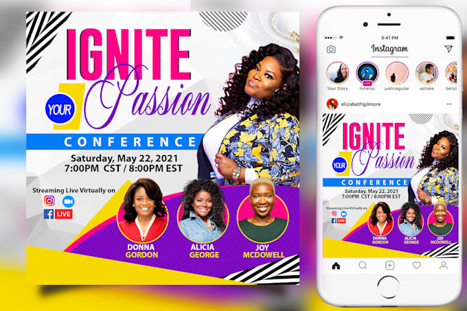 do exceptional social media,event or church flyer in 5 hours
