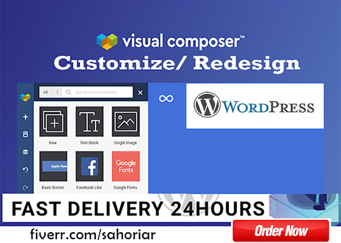 design with visual composer elementor pro or wpbakery on wordpress website