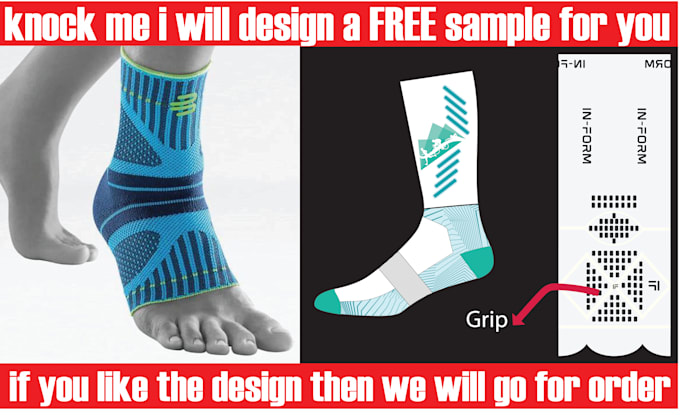 do socks design, grip socks, ankle, crew, sports, unique custom knitted socks