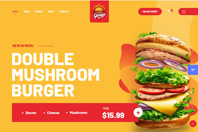 design restaurant website with online order system