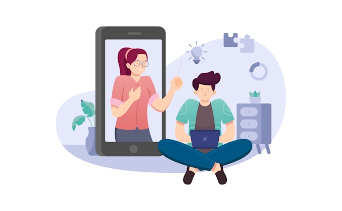 create custom unique flat vector illustration