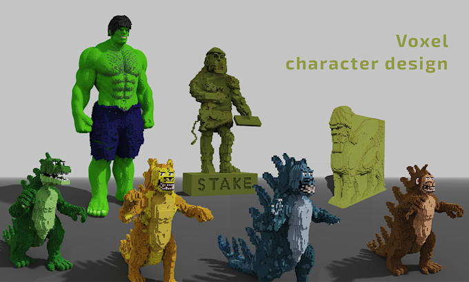 create a voxel art 3d pixel art models for your nft or game