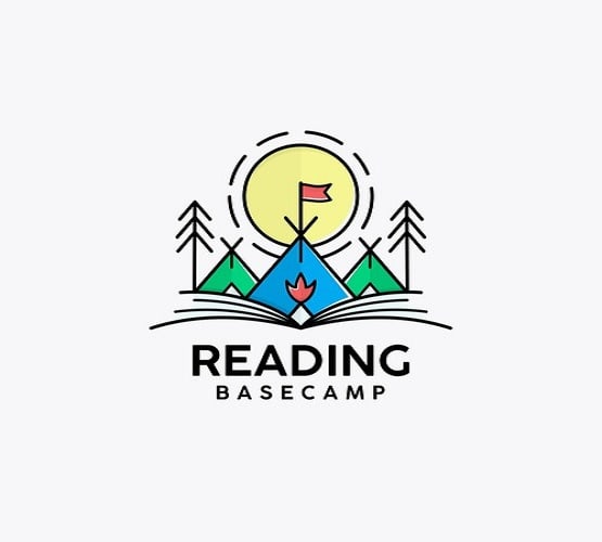 design a cool logo for reading basecamp a literacy basecamp