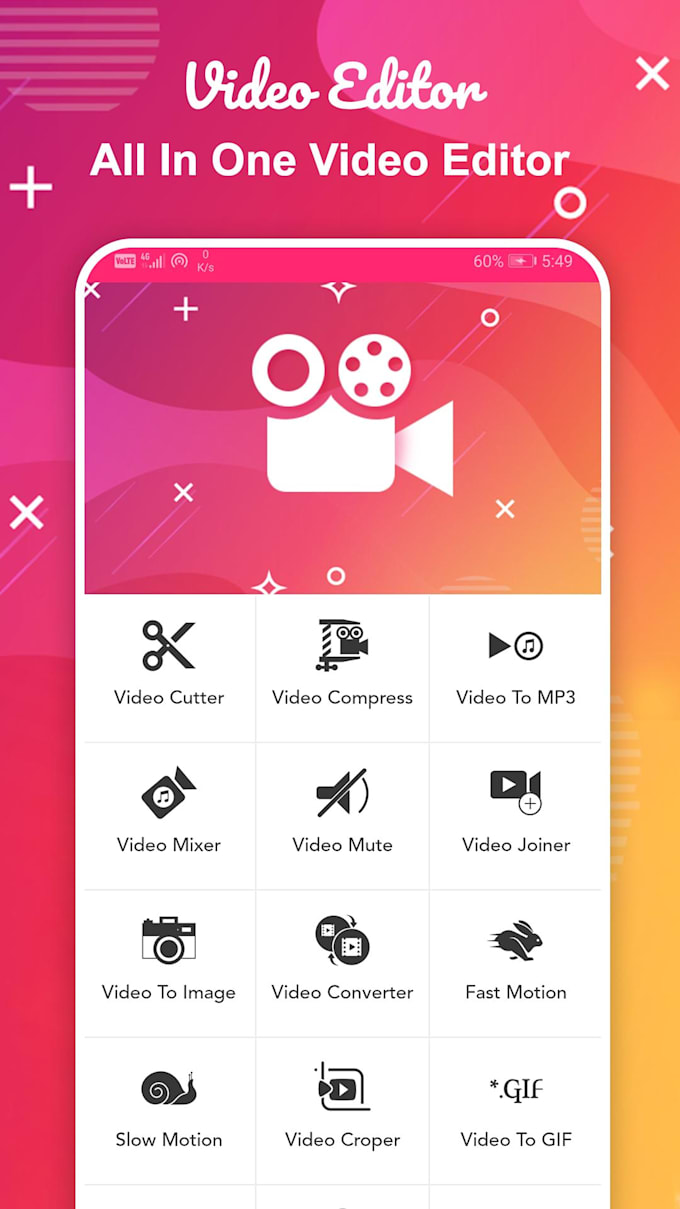 Android video editor all in one video editor app by Technocarestudi Fiverr