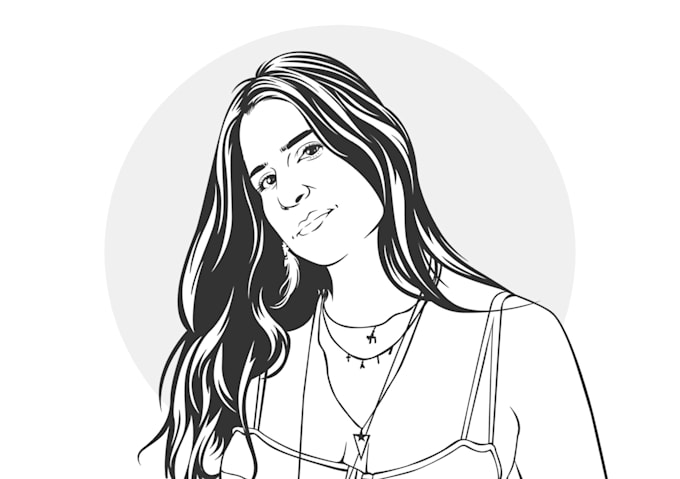 draw high quality black and white portrait illustration