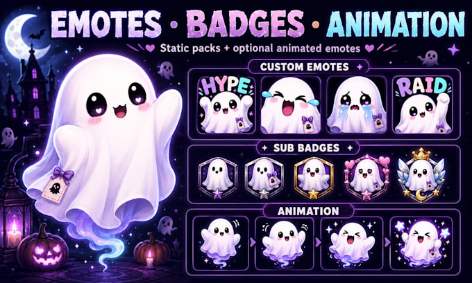 create custom anime twitch emotes and sub badges for you