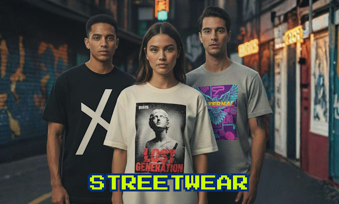 create a professional streetwear t shirt design