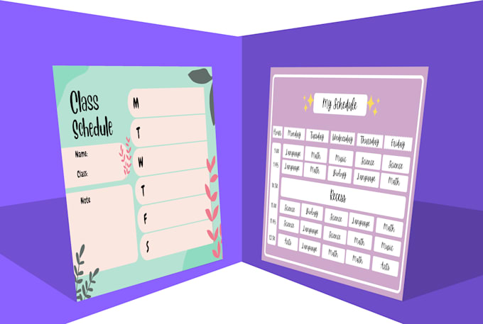 design aesthetic class schedule according to you