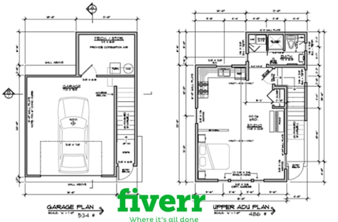 Design garage conversion and adu plan for permit by Zenq_architect | Fiverr