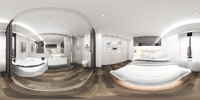 do stunning 360 interior rendering