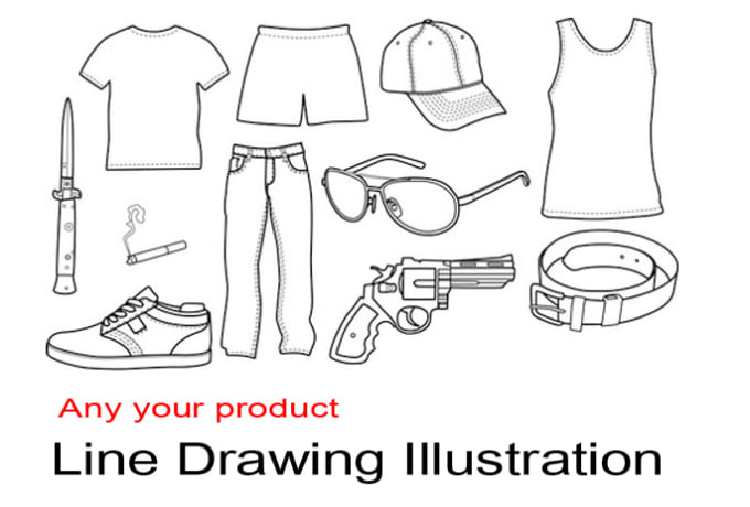 draw vector line art, line drawing and illustration