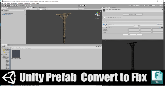 how to export prefabs into fbx in unity