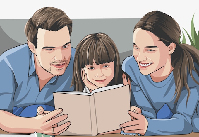draw your family or group into cartoon portrait