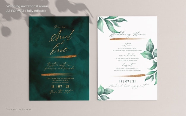 do canva unique wedding invitation card package