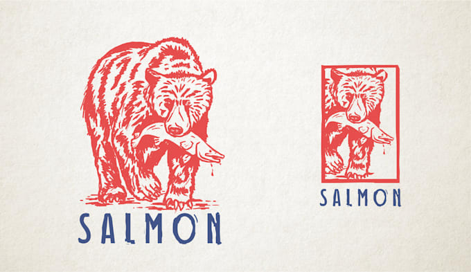 logo wild animal hunting in ructic style