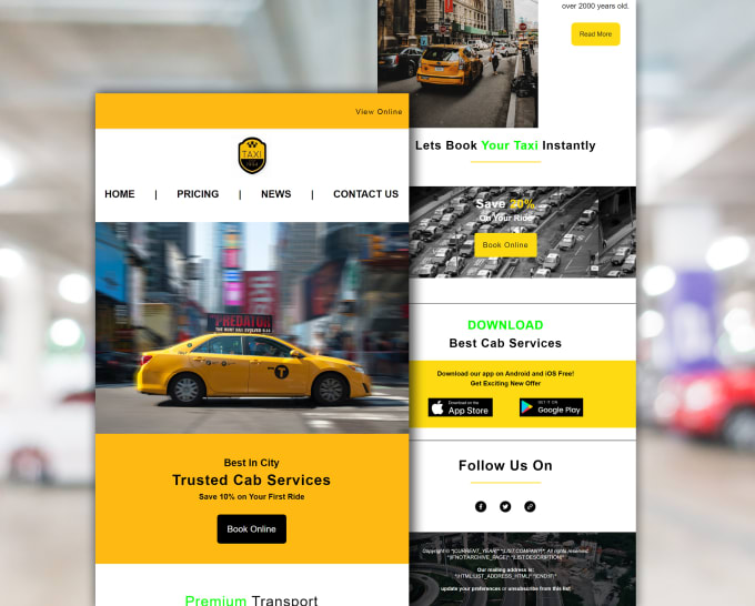 do editable mailchimp HTML email template newsletter, campaign