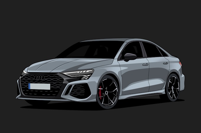 draw your car into a cartoon illustration in 24 hours
