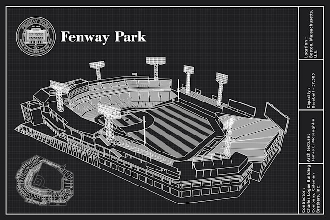 design any stadium map blueprint wall poster