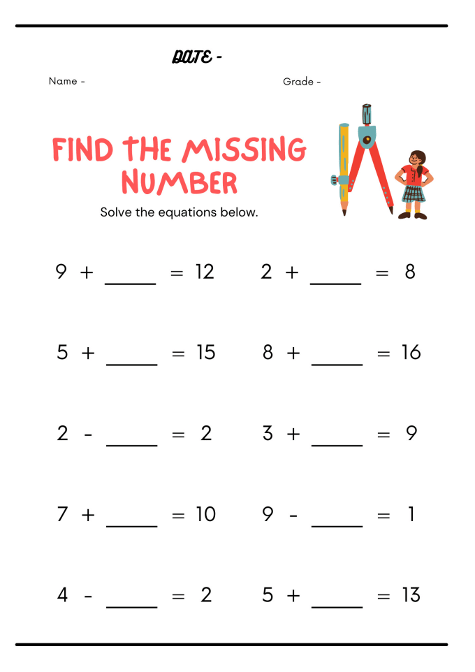 Create Math Worksheets For Kids By Happysl Fiverr
