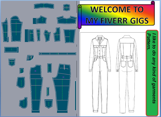 design any garment pattern as professional sewing pattern maker