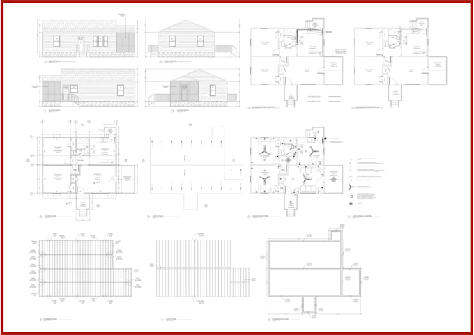 draw 2d floor plans, construction permit drawings and architectural house plans