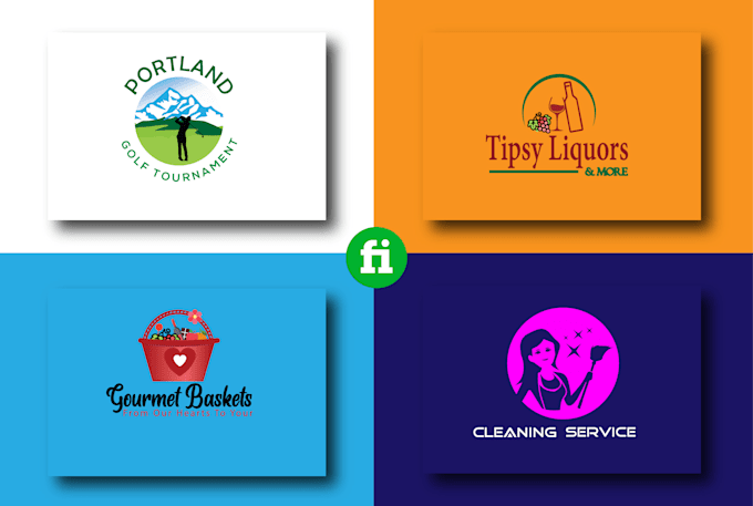 do unique combination 3d logo design