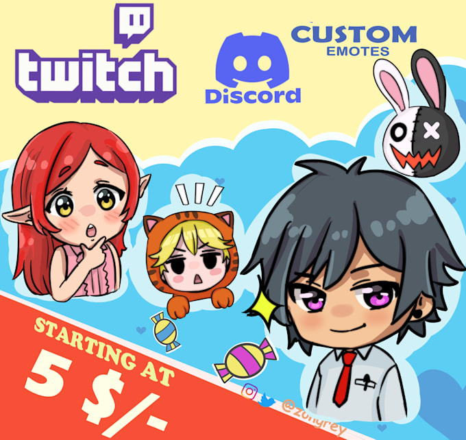 draw emotes twitch, badges and animated emotes for twitch, kick, discord