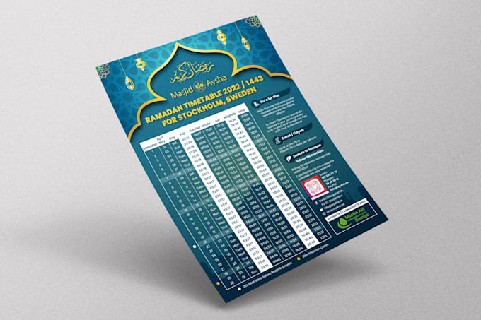 design ramadan calendar, islamic calendar, or timetable