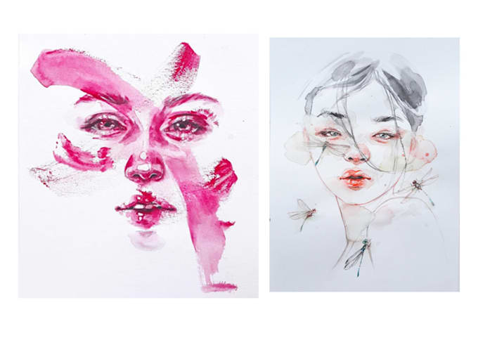 draw an artistic abstract digital watercolor from your photo