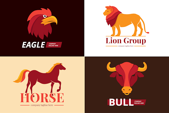 do creative birds, falcon, parrot and owl logo design
