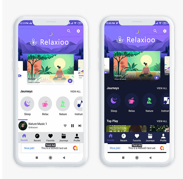 create  android app relaxation and meditation music app