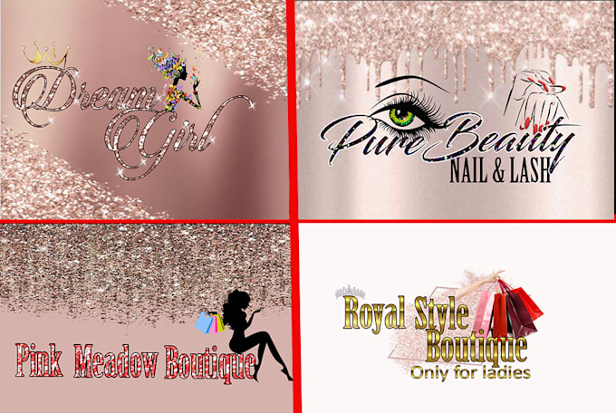 Do 3 beautiful feminine luxury glitter signature logo by Sanam_art | Fiverr