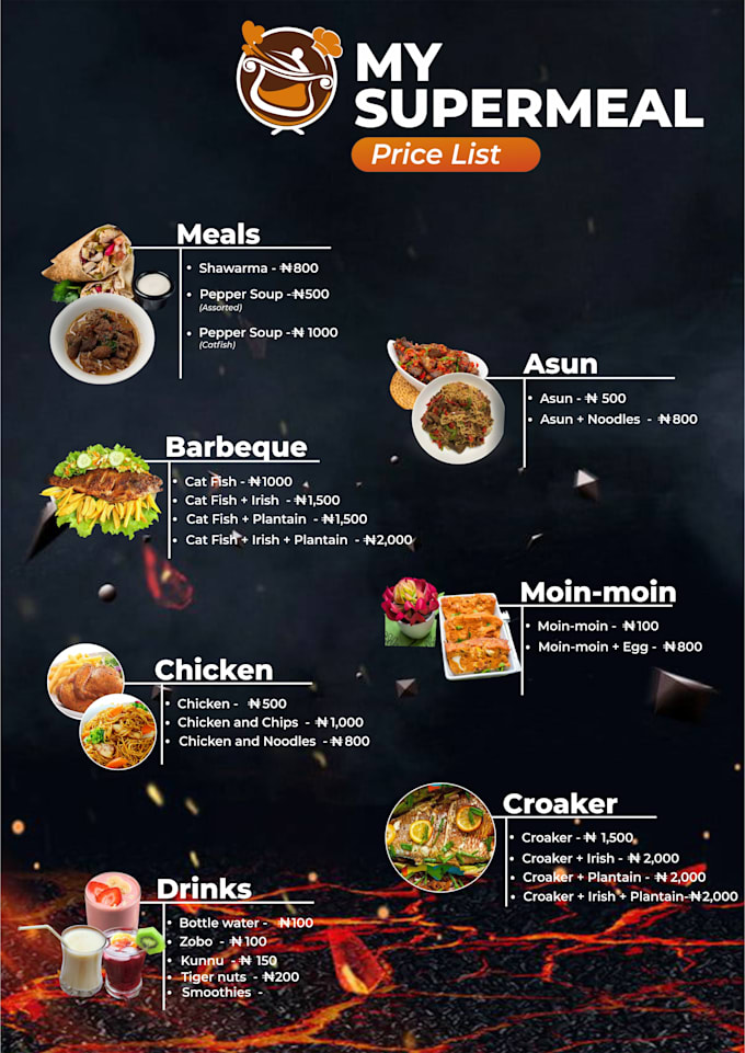 design restaurant food menu, flyer, posters and banners