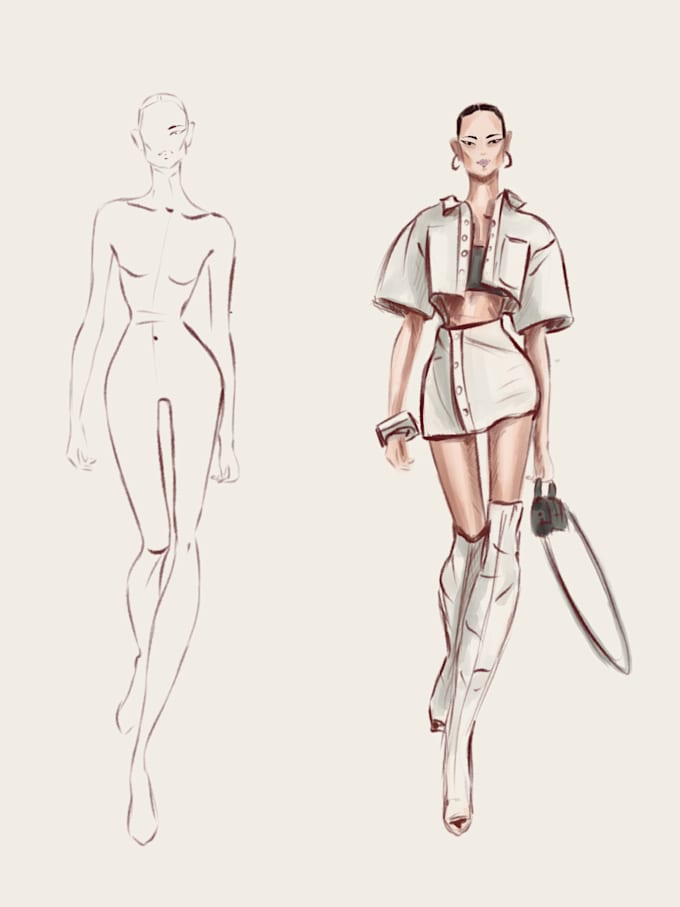 Create a fashion illustration for you by Kbayart | Fiverr