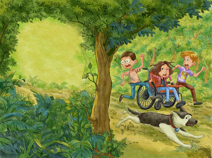 create hand painted watercolor children book illustrations