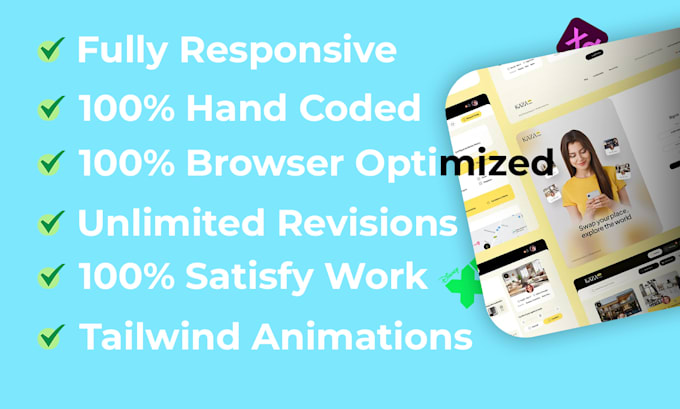 convert PSD to tailwind CSS responsive HTML website