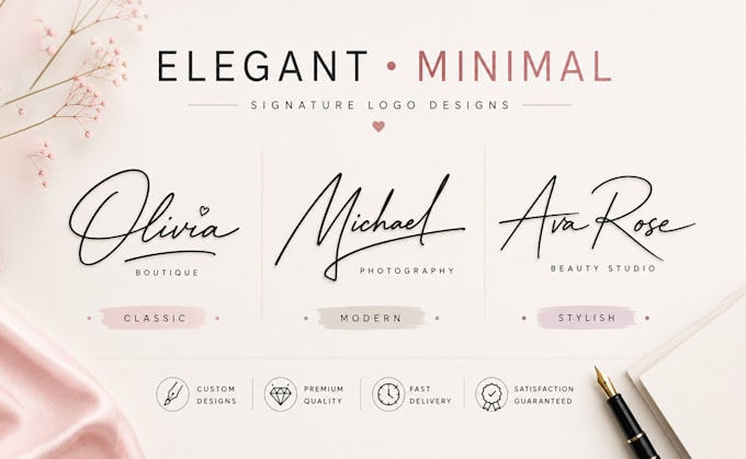 design elegant signature logo for personal brands and businesses