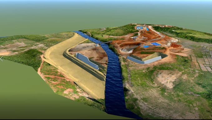 Create a 3d desain earthwork