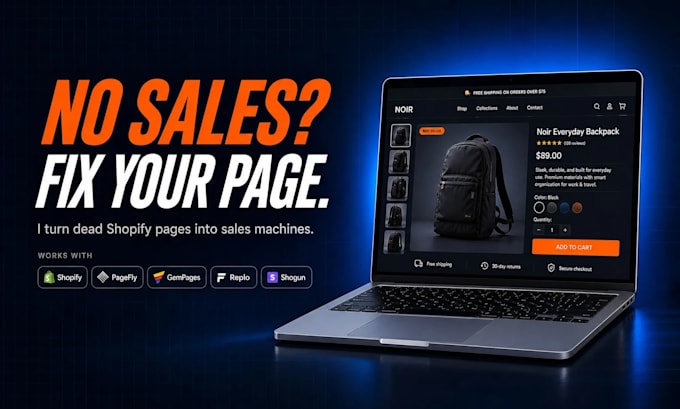 design high converting shopify product page or landing page that increases sales