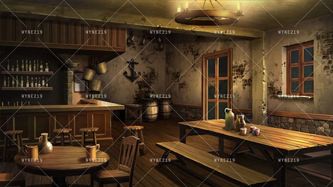 draw visual novel , fantasy and game background