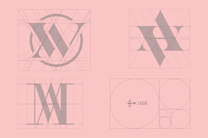 design unique modern, minimal, geometric golden ratio logo