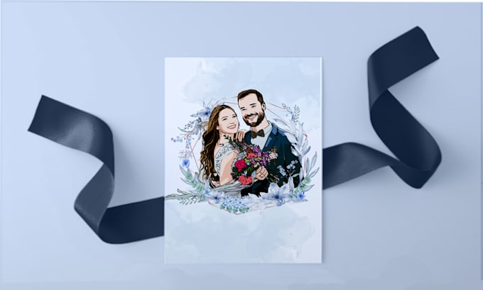 design unique wedding invitation card with illustration