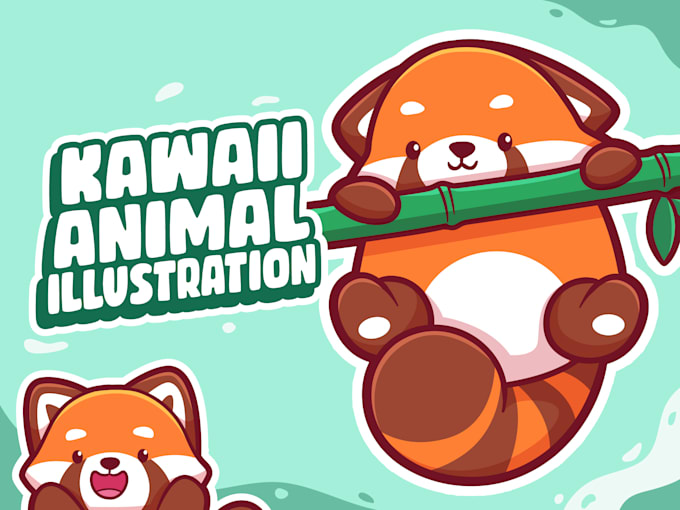 create cute animal illustrations for stickers or clip art