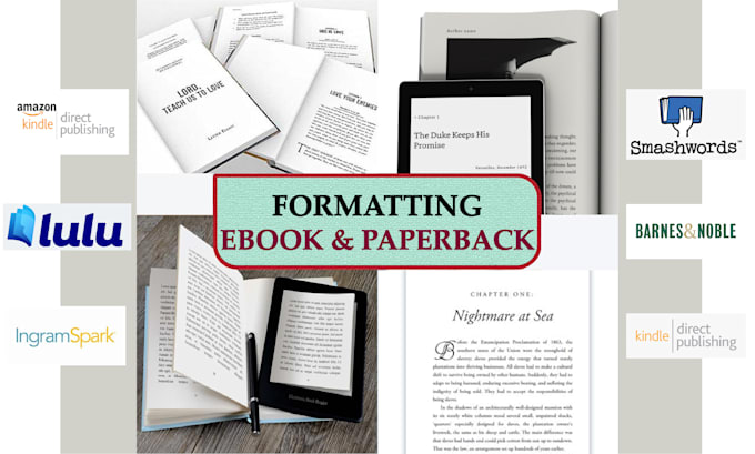 do book formatting for KDP kindle, lulu, and ingramspark