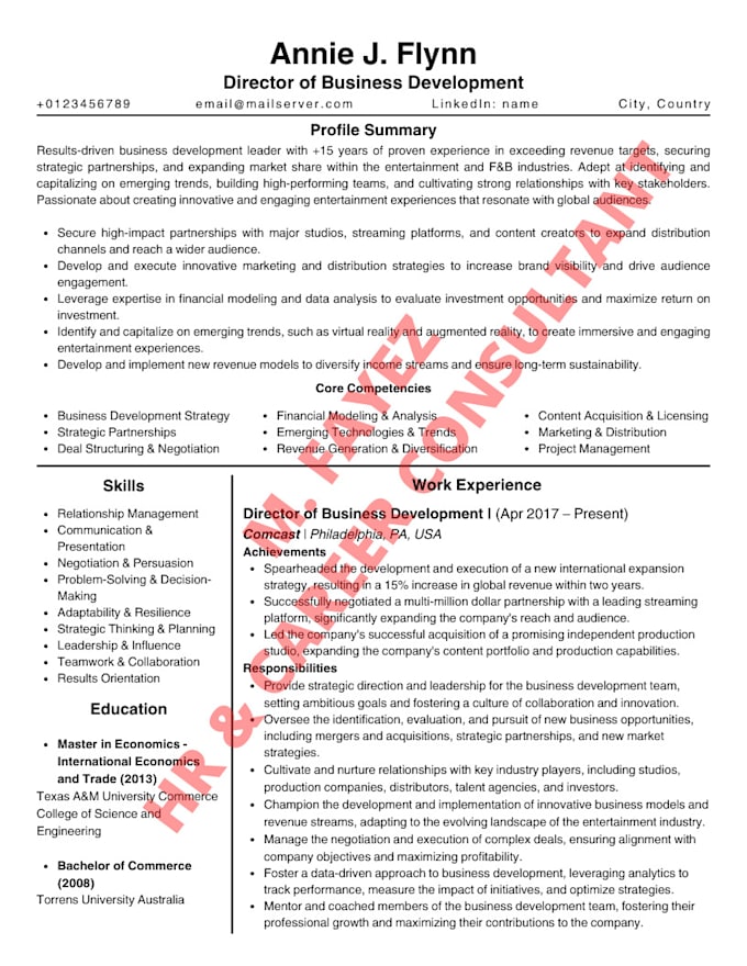 write for management roles branded optimized resume, cover letter, and linkedin
