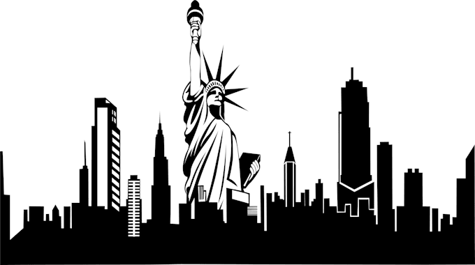 draw landscape silhouette city skyline city silhouette