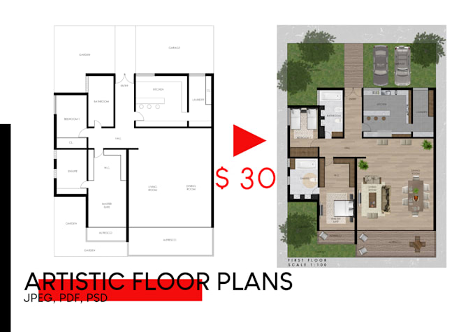 create 2d floor plan for real estate agent