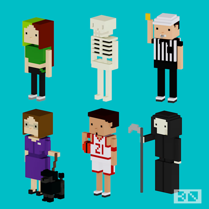 3d pixel people 3d pixel people